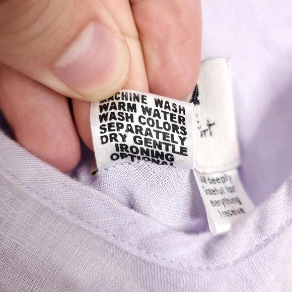 Flax Dress Womens Small Linen Mini Tank Sleeveless Lavender Sustainable Natural - Picture 7 of 8